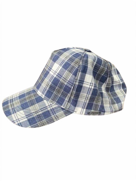 Wigens Linen/Cotton Baseball Cap Blue Small 2