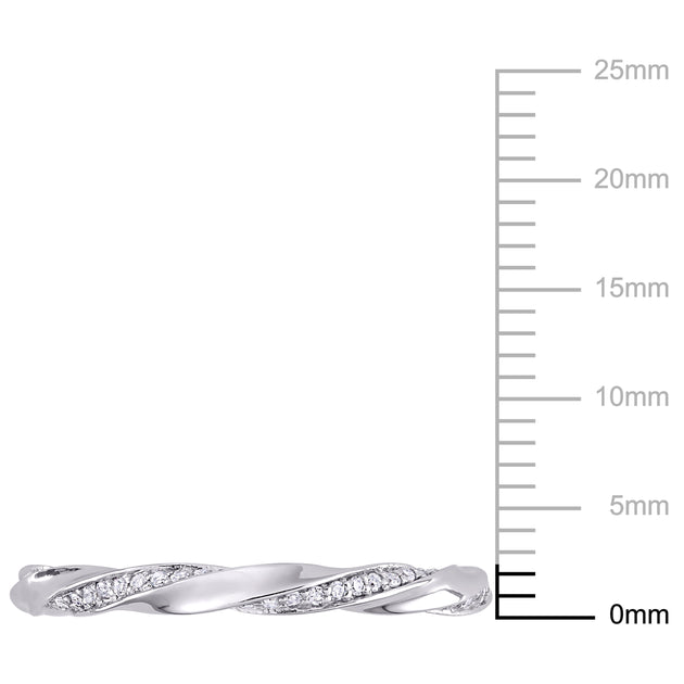 Mimi & Max Twist Eternity Ring White Gold US 9 4