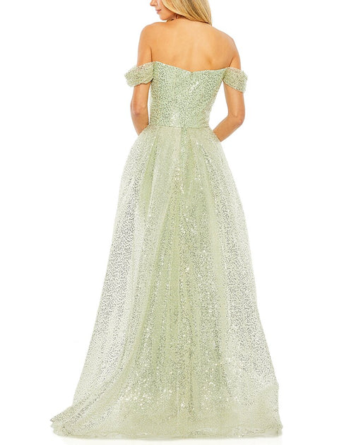 Mac Duggal Sequin Panel Gown Green US 4 3
