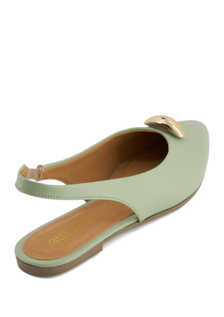 Andrea Women's Slingback Flats Green US 8 3