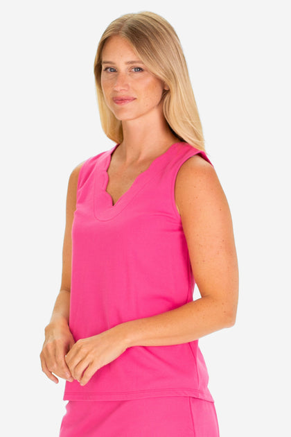 Duffield Lane Serena Pique Tank Pink Small 2