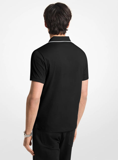 Michael Kors Logo Trim Cotton Jersey Polo Shirt Multi Small 2