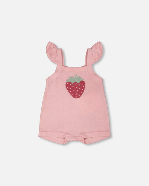 Deux par Deux Strawberry Romper Light Pink 0-3 Months 2