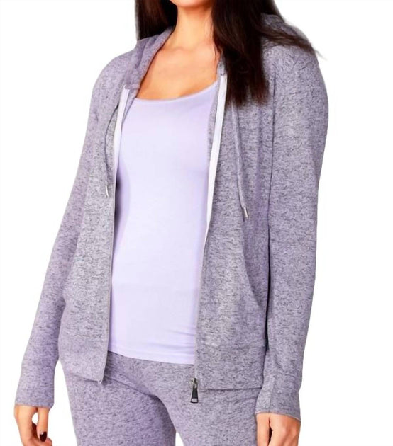french kyss Melange Zip Hoodie Purple XS 2