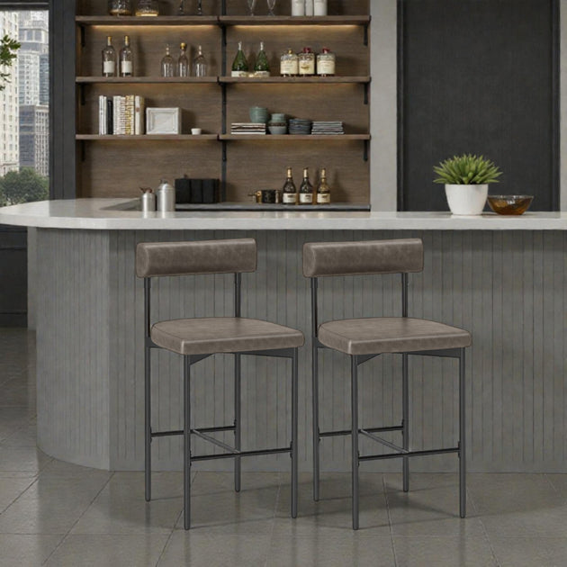 Hivvago 20-inch Counter Height Bar Chair Brown 2