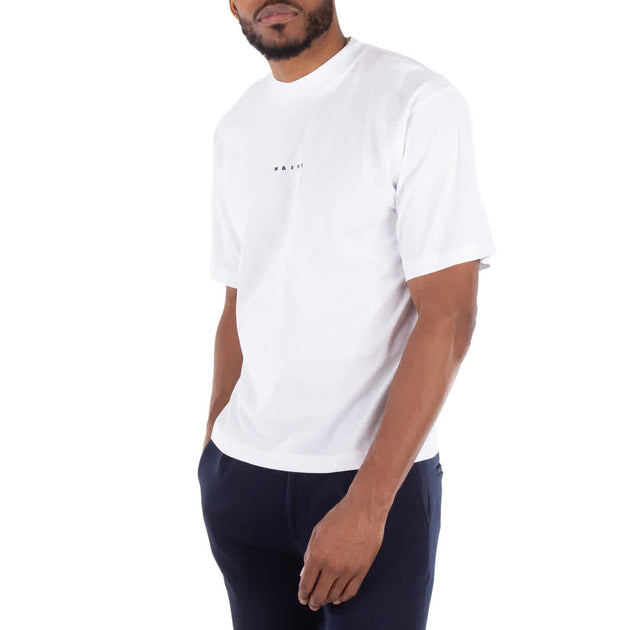 Marni Organic Cotton Jersey Logo T-Shirt White US 42 3
