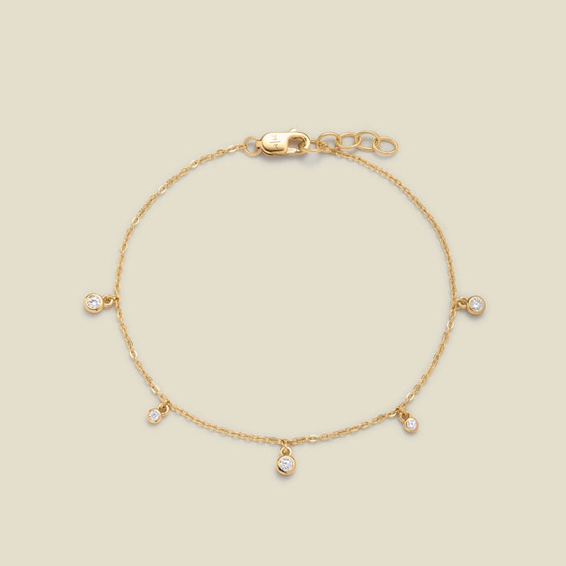Made By Mary Poppy CZ Floating Bracelet Gold US 6 2