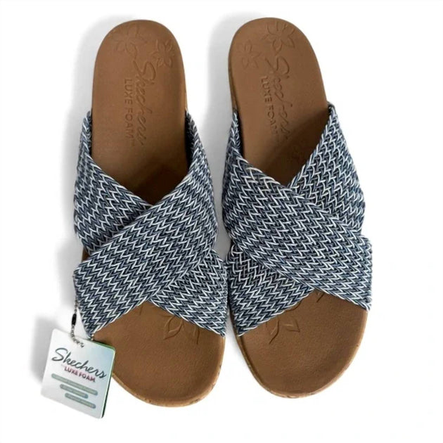 Skechers Cali Beverlee Vacation Mode Wedge Sandal Silver US 11 2