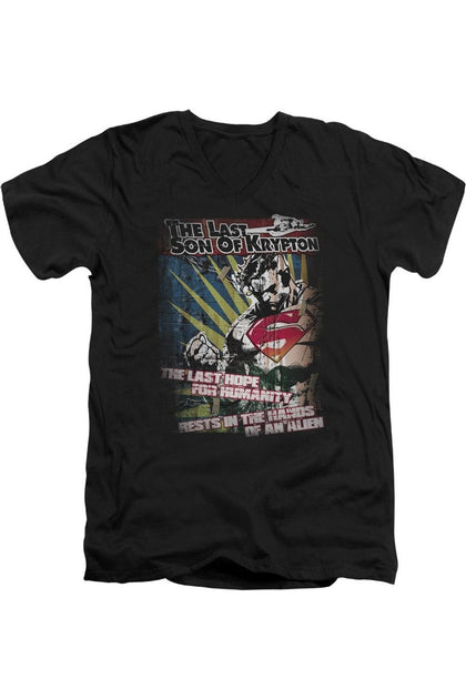Gildan Superman Last Hope V-Neck T-Shirt Black XL 2