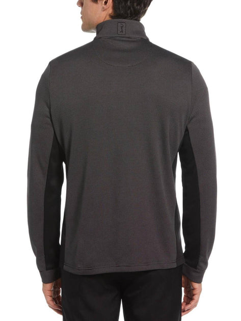 PGA Tour Micro Jacquard Quarter Zip Golf Jacket Grey Small 3