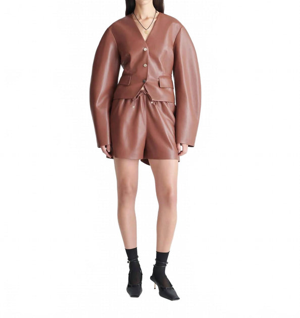 Nanushka Aniela Okobor Alt-Leather Shorts Multi XSmall 2