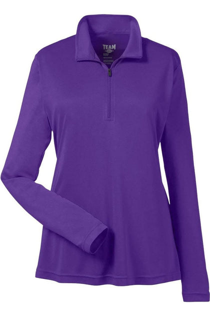 Team 365 Women's Zone Performance Quarter-Zip Pullover Purple Small 2