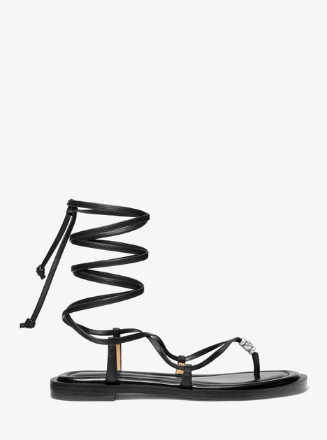 Michael Kors Khloe Lace-Up Sandal Black US 5 3