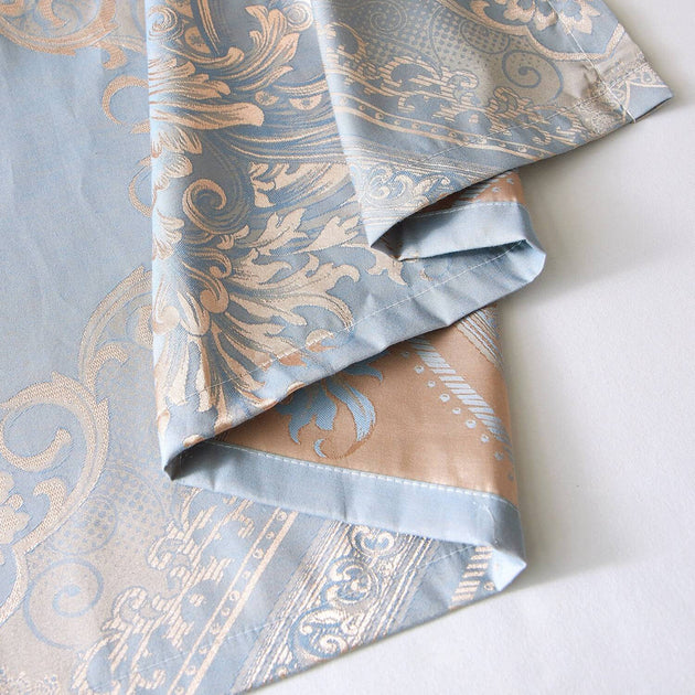 Dolce Mela Vorhänge Damast Jacquard Ösen Halb-Blackout Malve 10