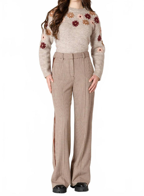 Dex Houndstooth Stripe Pant Beige XLarge 4