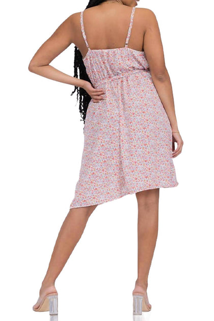 Blue Leopard Surplice Jersey Mini Dress Pink 1X 4