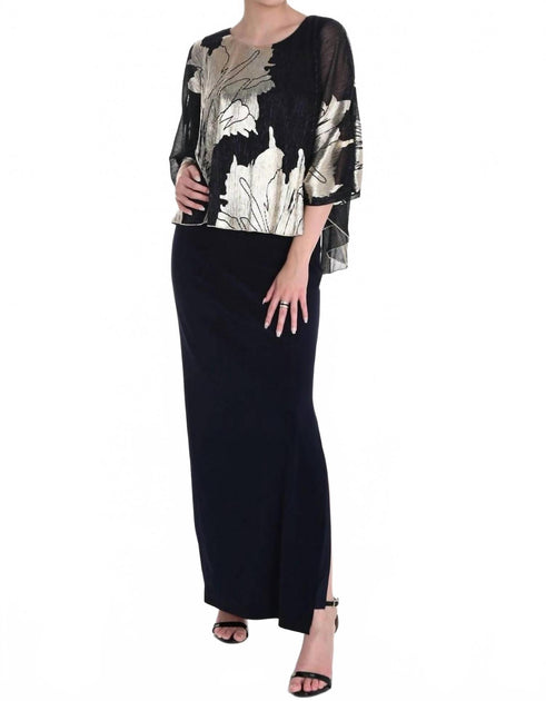 Frank Lyman Maxi Dress Black/Gold US 2 2
