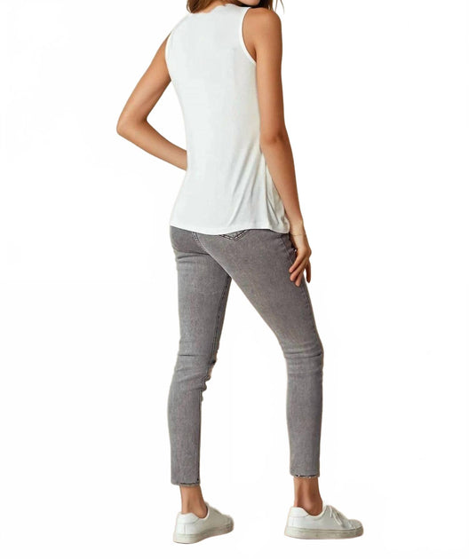 Doe and Rae Strappy Tank Top White Medium 3