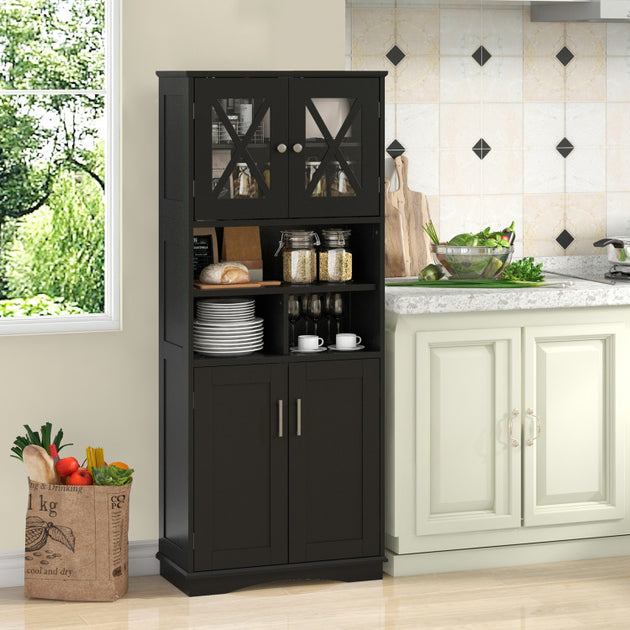 Hivvago Tall Bathroom Storage Cabinet White 5