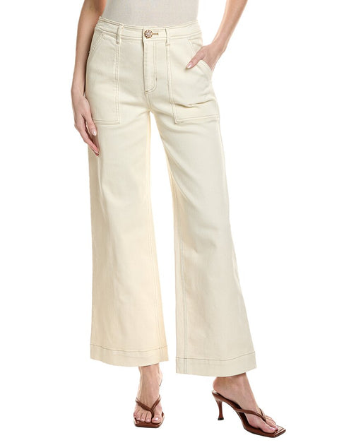 CeCe Wide-Leg Denim Pant Beige US 4 2