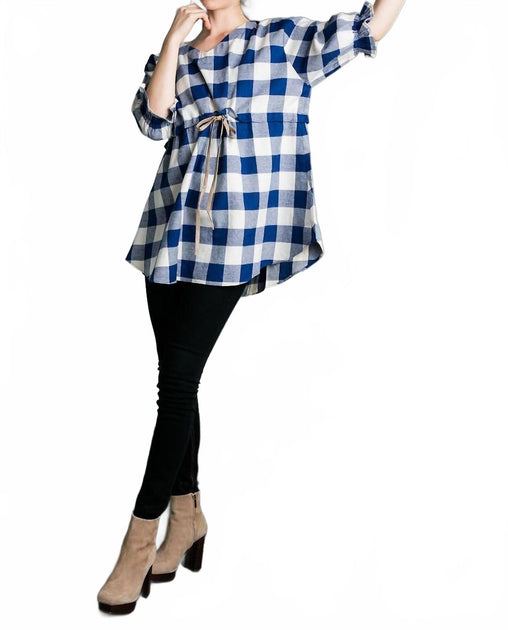 THML Checkered Past Tunique Bleu Small 2