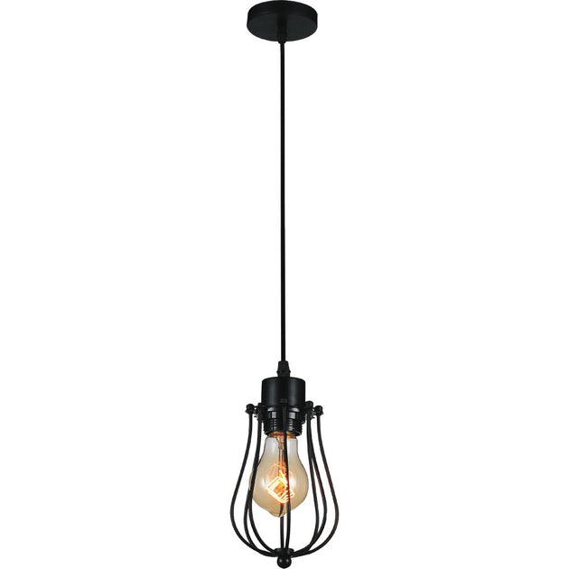 CWI Lighting Tomaso 1 Light Down Mini Pendant Black 2