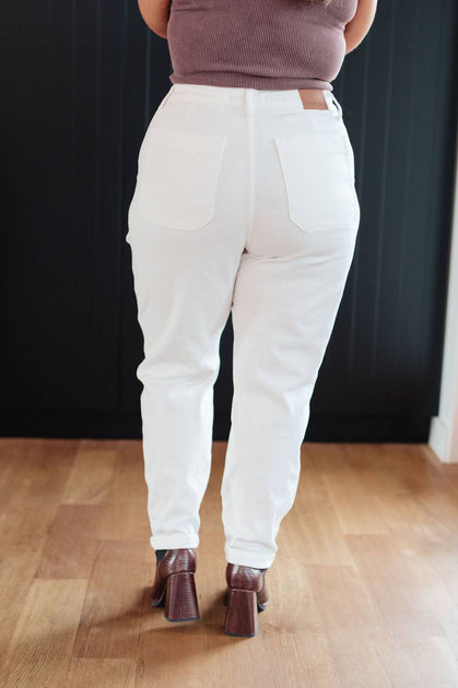 Judy Blue High Rise Contrast Thread Jogger White US 16W 4