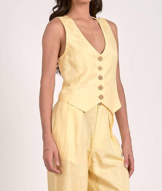 ELAN Lana Top à Bretelles Jaune Large 3