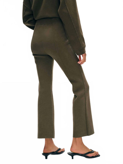 White + Warren Superfine Organic Cotton Kick Flare Pant Green Large 3