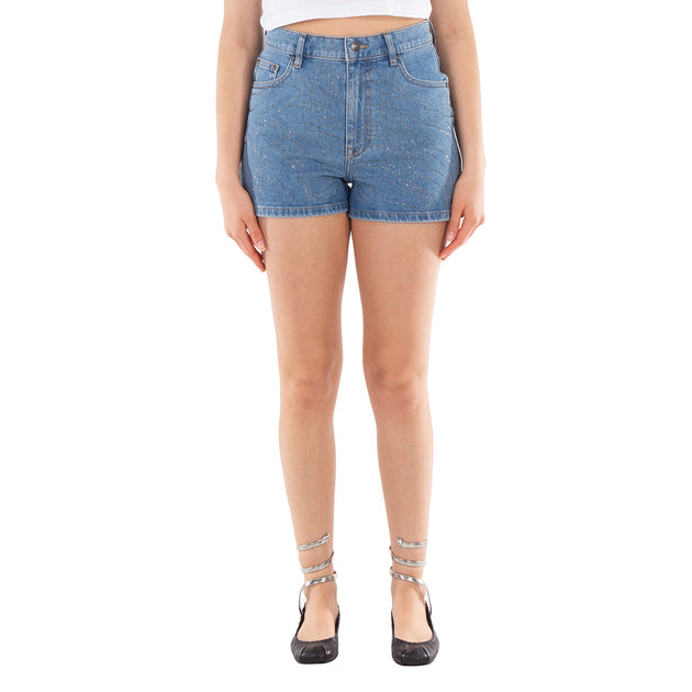 Rotate Denim Shorts Light Blue Denim 25 2