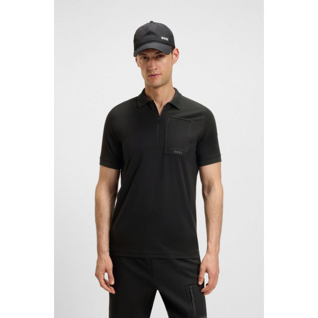Boss Zip-neck Polo Shirt Black XL 4