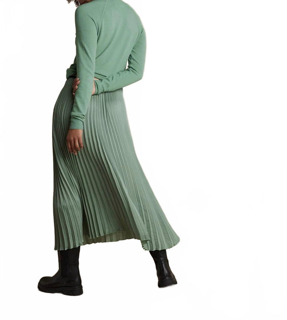 Summum Damen Plisse Maxirock Grün 34 3