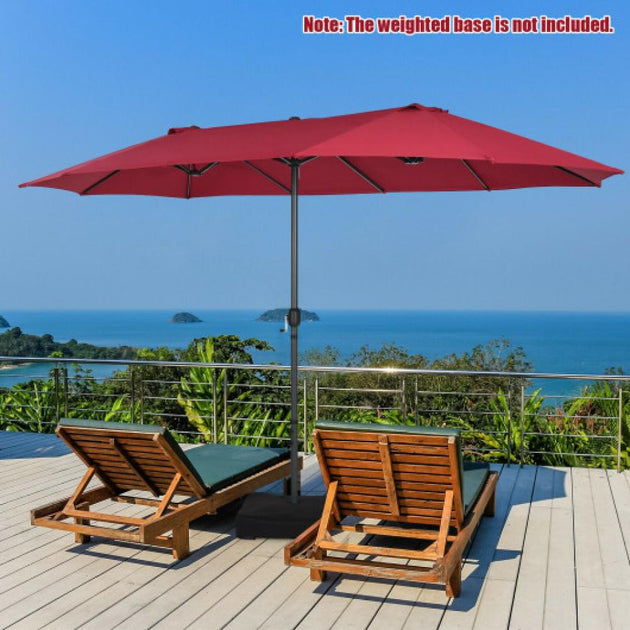 Hivvago 15 Feet Double-Sided Patio Umbrella Navy 8