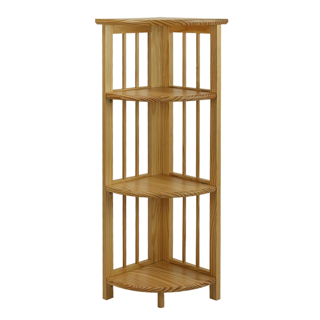 Casual Home 4-Shelf Corner Folding Bookcase Natural 2