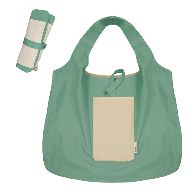FASHNZFAB Foldable Two Tone Tote Bag Blue One Size 3