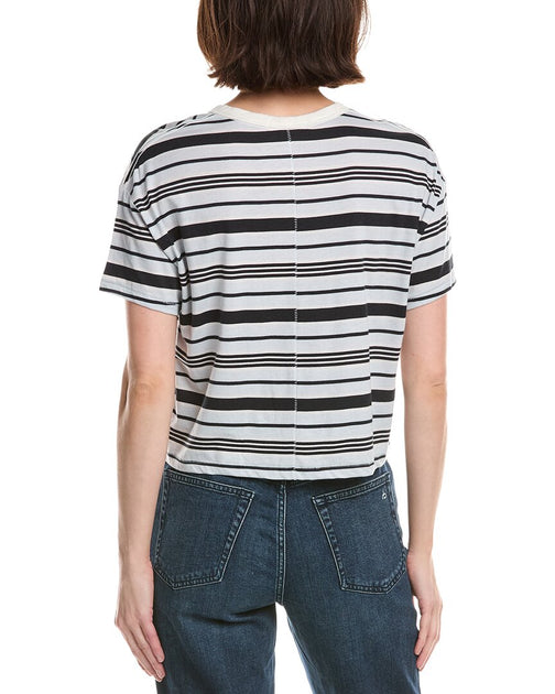rag & bone Mai T-Shirt Boxy Rayé Blanc Small 3