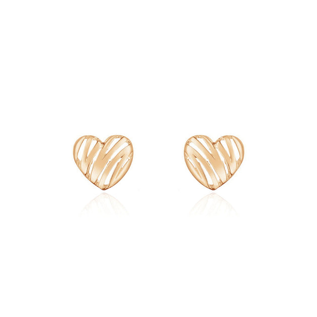 The Lovery Scribble Heart Stud Earrings Silver 4