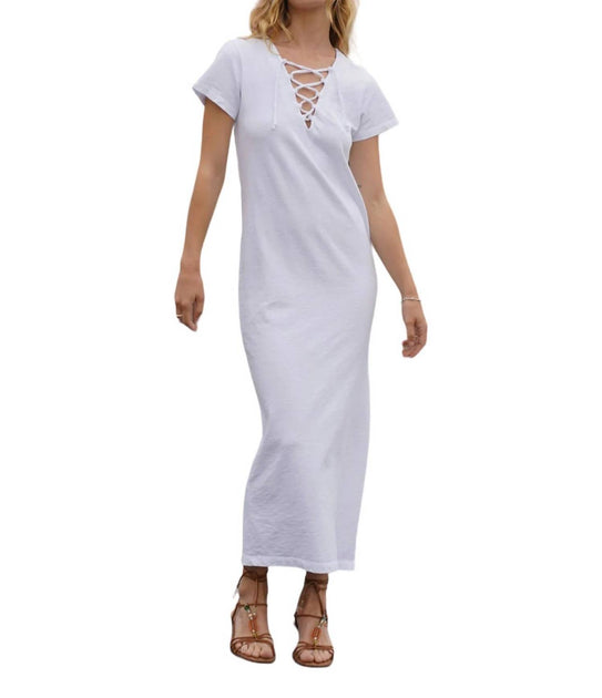 LNA Bel Air Lace Up Kleid Weiß Large 2