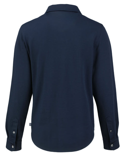 Cutter & Buck Advantage Tri-Blend Eco Soft Pique Long Sleeve Knitted Button Up Black XXLarge 3