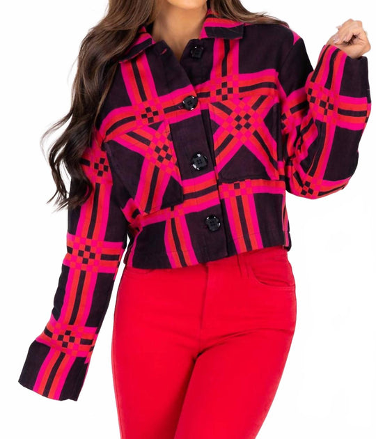 Ivy Jane Pizazz Plaid Jacket Blue XSmall 3