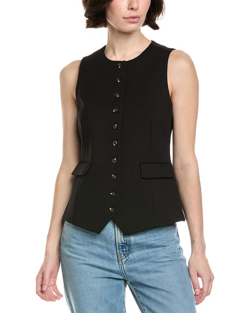 rag & bone Irina Ponte Long Vest Noir US 8 2