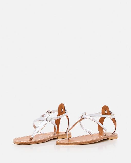 K Jacques St Tropez Buffon Leather Sandal Silver US 7 3