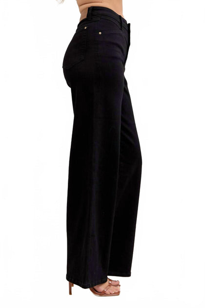 Judy Blue Raven High Rise Wide Leg Jeans Black 30 4