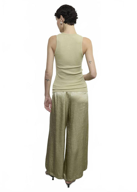Enza Costa Cotton Rib Scoop Tank Gelb Medium 3