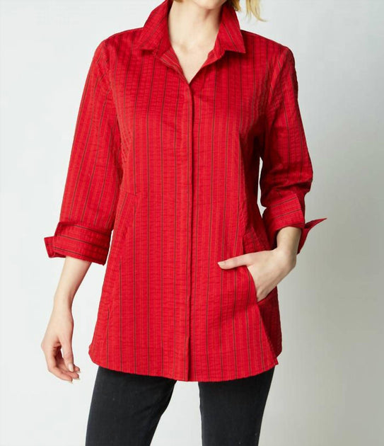 Habitat One Jacquard Stripe Top Red Medium 2
