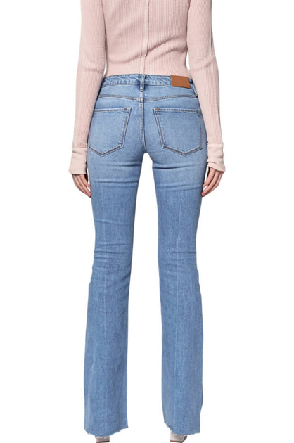Dear John Denim Bella Rose Mid Rise Flare Jeans Blue 29 3