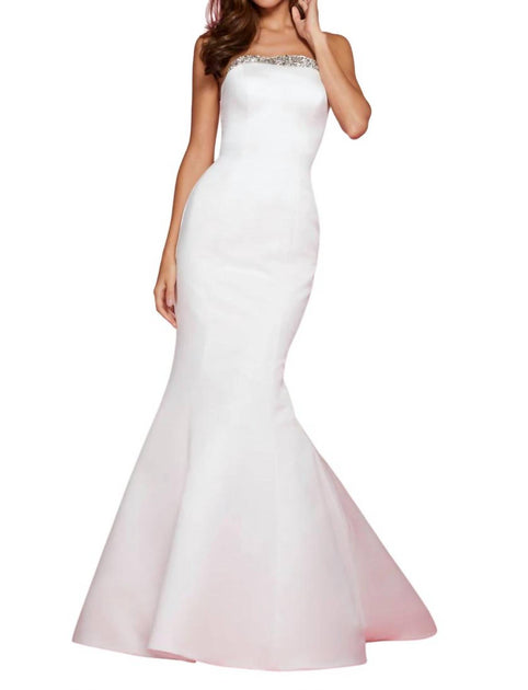 Sherri Hill Strapless Sheath Dress White US 10 2