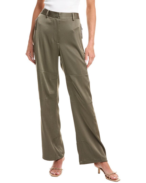 Helmut Lang Fluid Satin Flight Pant Green US 2 2