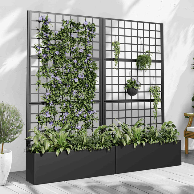 Hivvago 35-Inch Rectangular Planter Box Black 6