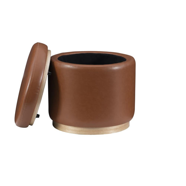 Linon Blanche Storage Ottoman Caramel 3